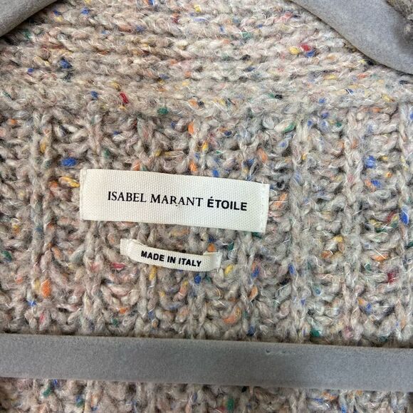 Isabel Marant Etoile Hamilton Wool Tan Gray Cardigan Oversized Size M - Picture 11 of 14
